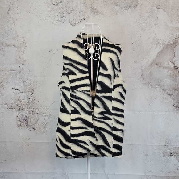 Chico's Jackets & Blazers - Chico's Zebra Print Open Front Vest Womens Size M ( Chicos Size 1)